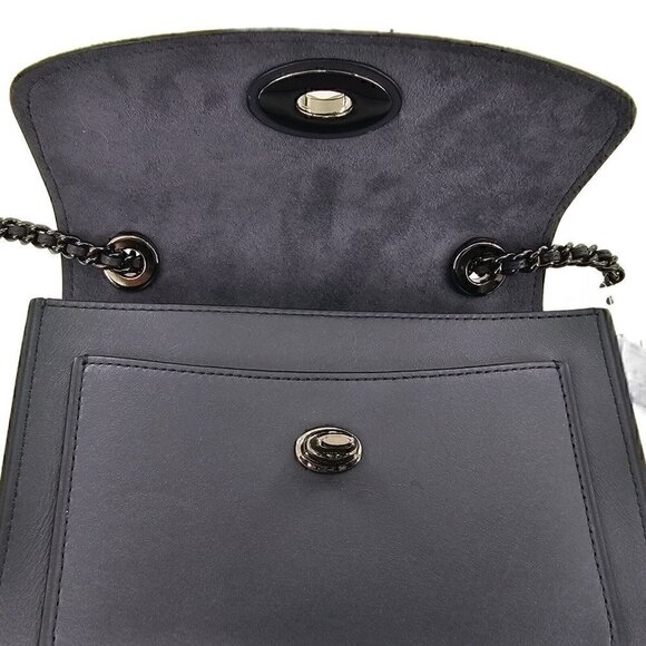 COACH 38697 NEW Parker 18 Glitter Midnight Navy Convertible Shoulder Bag NWT - Picture 15 of 16